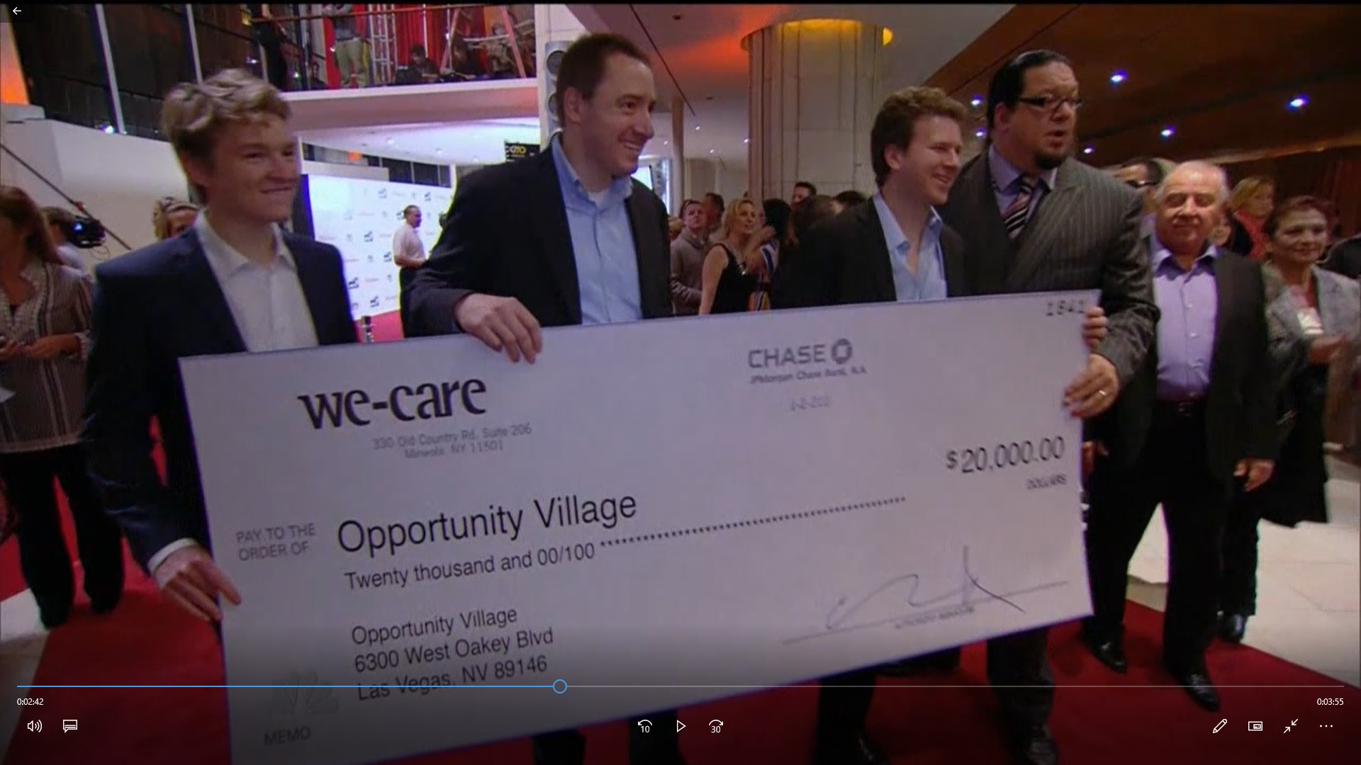 The biggest mid-sized check We-Care delivered.